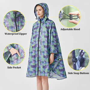 Poncho Impermeable para Mujer, Talla Única, para Exteriores, con Bolsa Portátil, Sin Olor, Reutilizable, de Poliéster 210T, Impermeabilidad de 10.000 mm, Libre de PFAS - Product Image 4