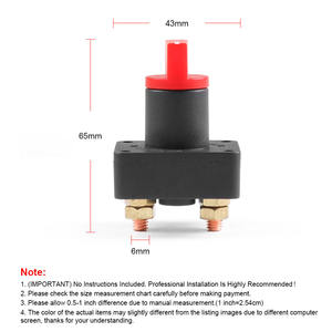 Interrupteur de déconnexion de batterie rotatif universel miniature 12V 100A Marche-Arrêt Neuf en plastique - Product Image 4