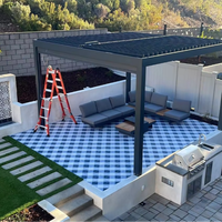 Pergola bioclimatique en aluminium pour restaurant en plein air, toit ouvrant, toit à lames réglables, couverture de patio