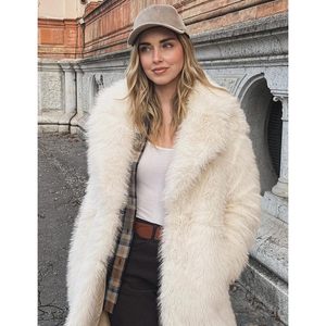 Manteau long en fausse fourrure pour femme, col à revers moelleux, veste d'hiver chaude, vêtement d'extérieur épais et duveteux, manteau tendance à manches longues - Product Image 5