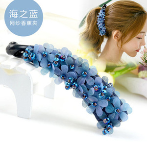 Coletero de moda para niña, pinza para el pelo con flor simple, acrílico, plátano - Product Image 6