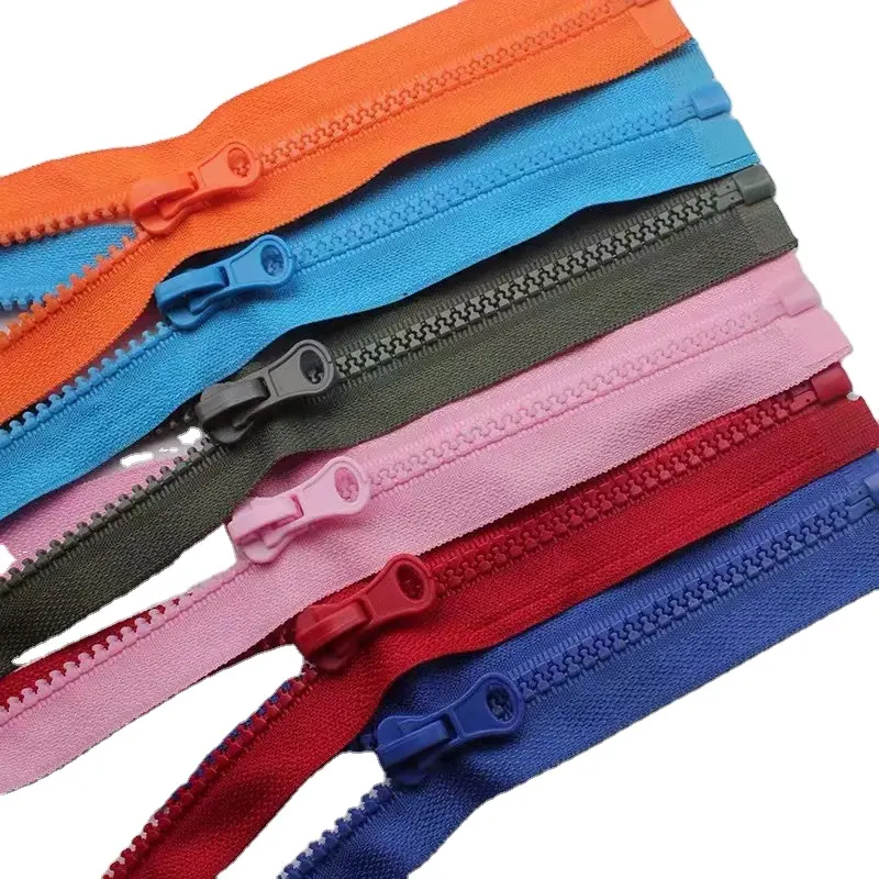 SAS Sew Accessories Open End Two Way Type 3# 5# 8# Custom Tape Color Pull Plastic Resin Zipper for Cloth