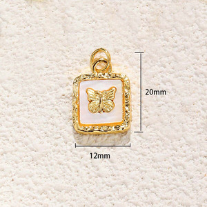 Pendentifs en coquille d'ormeau naturelle HD890, coquille blanche, pierre œil <span class=keywords><strong>de</strong></span> chat, perle, étoile, lune, papillon, lettre H pour la fabrication <span class=keywords><strong>de</strong></span> bijoux DIY - Product Image 3