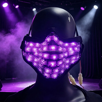 Masque lumineux à LED, masque facial lumineux rechargeable pour discothèque, scène, festival de musique, Halloween, cosplay, spectacles