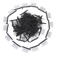 Pinces à perruque pour cheveux noirs, peigne à 7 dents, pour toute la dentelle, accessoires en tissu, noir, brun foncé, brun moyen, 50/20/40 pièces