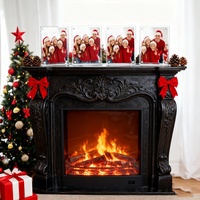 Cadre photo en acrylique double face Cadre photo magnétique pour réfrigérateur Cadeau de Noël pour la décoration de la maison et des vacances