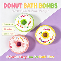 Bombe de bain aux huiles essentielles, boule de bain moussante, boule de bain effervescente en forme de donut
