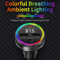Transmisor FM Bluetooth 5.3 REAMX CC02, Cargador Rápido Dual USB C de 30W, 7 Luces LED, Adaptador Inalámbrico para Auto con Sonido Nítido y Memoria