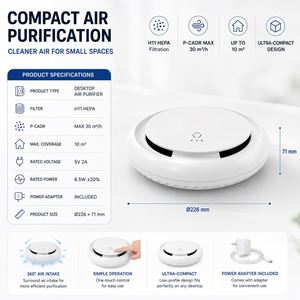 Purificateur d'air de bureau H11 HEPA, purificateur d'air compact P-CADR 30m3/h pour la maison, le bureau, la chambre à coucher, petite pièce de 10m2 - Product Image 6