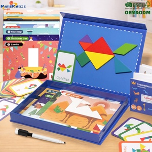 Jeux éducatifs Montessori pour enfants, développement cérébral, jeux intellectuels pour tout-petits, puzzle en bois Tangram, boîte cadeau, jouets pour enfants - Product Image 1