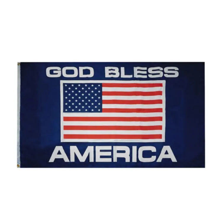 God Bless-Bandera de EE. UU., Bandera Azul Premium 100D tejida de polinailon 3 'x 5'