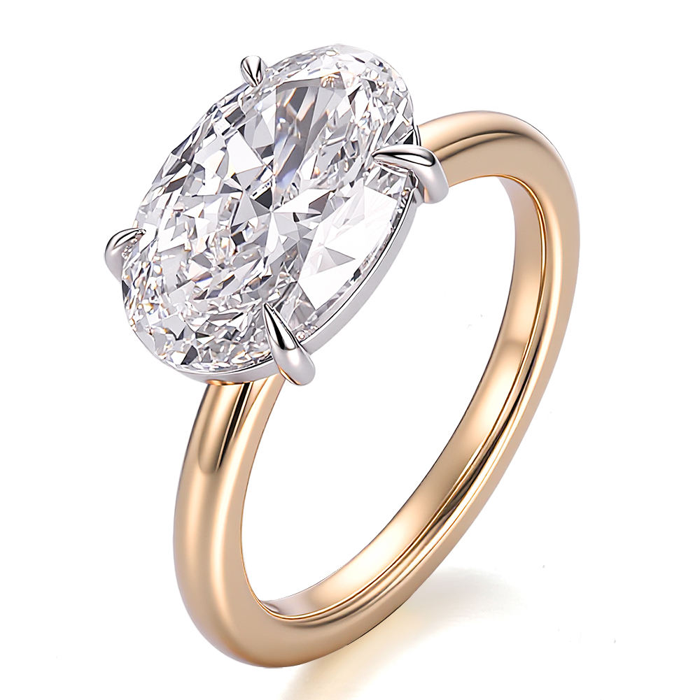 Bague en or massif 10K avec diamant de laboratoire