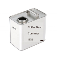 Boîte à café en fer blanc carrée personnalisée de 1-2 kg avec couvercle à vis, impression offset, emballage alimentaire pour café, pain, pizza, lait