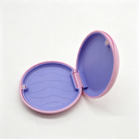 Boîte de rangement magnétique ronde pour aligneurs orthodontiques sans miroir, en plastique, pour prothèses dentaires, avec logo personnalisé pour laboratoire et domicile