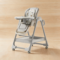 Chaise haute de sécurité multifonctionnelle 3-en-1 réglable et luxueuse pour bébé de 0 à 12 mois, siège pivotant pliable en PP