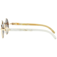Lunettes de soleil Borregls Buffalo Horn pour hommes, nouvelles lunettes de soleil rondes de luxe, marque de créateur, lunettes de soleil somptueuses, lunettes de soleil Buffs 10012T