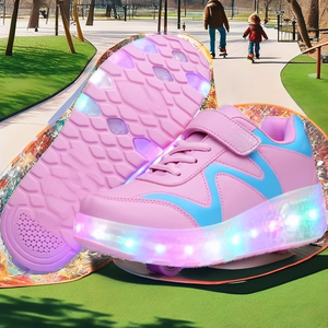 Chaussures de roller pour enfants, sûres et durables, avec lumières LED rechargeables et tige synthétique - Product Image 2