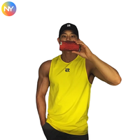 Özel Tasarım Erkek Kolsuz Atlet Fitness Tişörtleri Hızlı Kuruyan %100 Polyester Tüylenmez Çekmez O-Yaka Yazlık