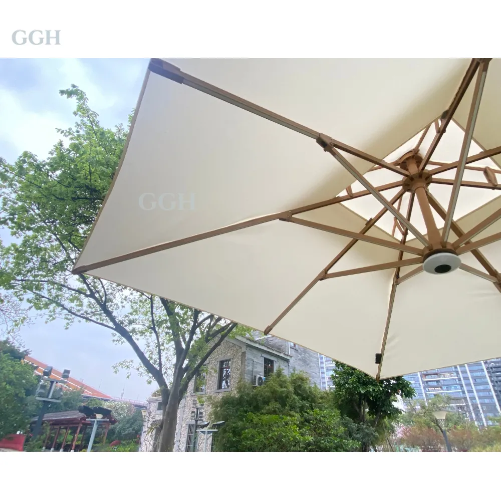 KAKADU büyük sağ konsol açık güneş şemsiyesi su geçirmez LED GÜNEŞ PANELI restoran bahçe veranda değiştirme için