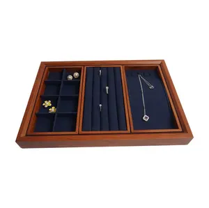 High-End Luxury Custom Wooden Jewellery Display For Necklace Earring Ring Wood Jewelry Tray&Jewelry Store Display Trays