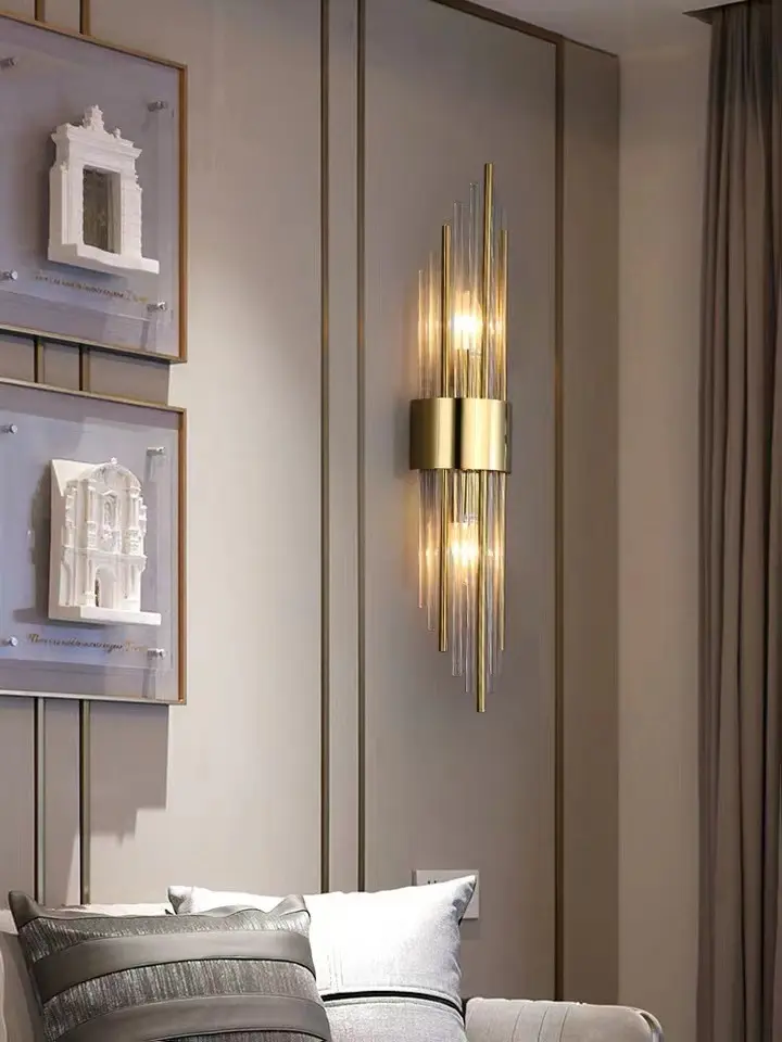 Lampada da parete creativa di lusso semplice luce nordica moderna del tubo per l'hotel del salotto della camera da letto