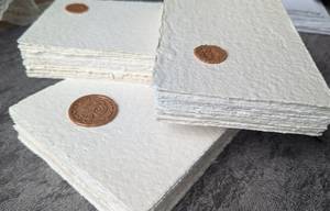 Suite de invitación de boda de papel hecho a mano, papel borde cubierto, papel hecho a mano, invitaciones de boda de algodón, <span class=keywords><strong>hojas</strong></span> de papel hechas a mano - Product Image 2