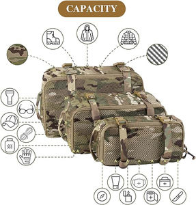 Pochette d'organisateur de bagages de voyage durable Sac de rangement en maille Cubes d'emballage modulaires tactiques - Product Image 2