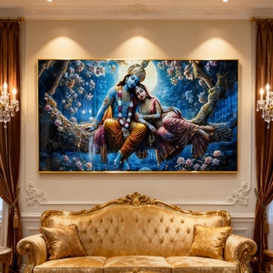 Pintura al Óleo Personalizada al por Mayor de Pareja India, Decoración para el Hogar, Nueva Pintura de Pared para Dormitorio, Sala de Estar, Pintura de Porcelana de Cristal - Product Image 1