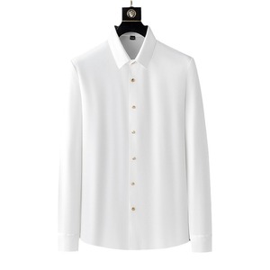 <span class=keywords><strong>Camicie</strong></span> Casual da uomo senza ferro a maniche lunghe da lavoro abbigliamento formale alla moda <span class=keywords><strong>camicie</strong></span> bianche versatili senza cuciture camicia da ufficio - Product Image 6