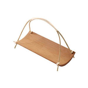 Handmade Bamboo Portable <b>Snack</b> <b>Tray</b> With Handle Multifunctional Serving <b>Tray</b> For Tea And <b>Snacks</b> - Product Image 5