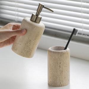 סיטוני ואז אבן טרוורטין מודרני בעבודת יד קרפן עבור קרם קוסמטי לשימוש חדר אמבטיה - Product Image 2