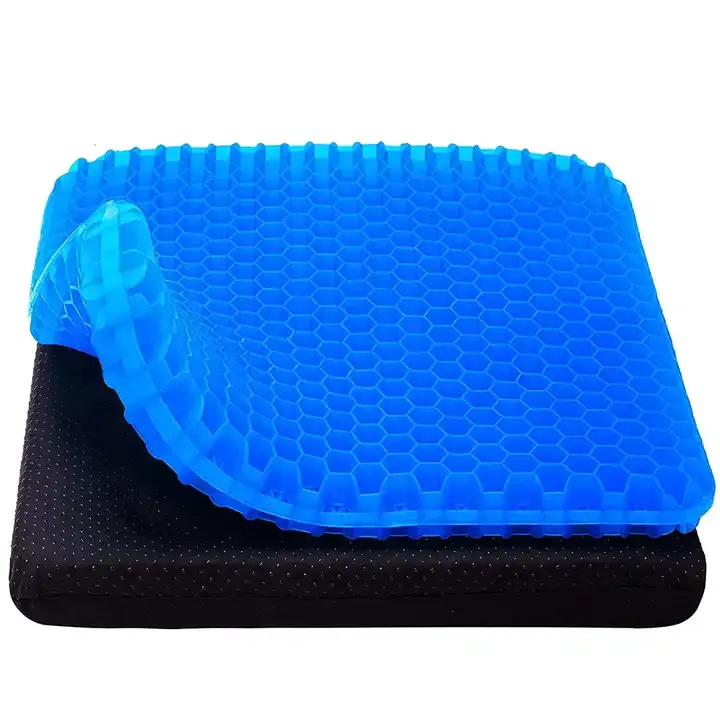 Coussin de siège en gel pour fauteuil roulant de bureau pour la maison Coussin de siège en gel respirant en nid d'abeille