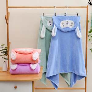 <b>Yellow</b> Eco-Friendly Square Cartoon Tiger Toddler Bath Towel Baby <b>Blanket</b> with Hood Ultra Absorbent Soft Bathrobe for Hotel Use - Product Image 6