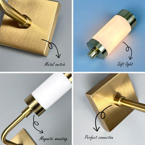 2700K北欧创意无绳壁灯简易可更换灯罩现代卧室床边藤制壁灯 - Product Image 4