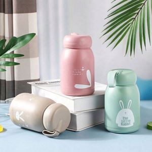 Gobelet en plastique double paroi anti-fuite Mengmeng Bunny Cartoon avec couvercle et paille, lavage à la main uniquement, cadeau publicitaire pour événements de bureau - Product Image 5