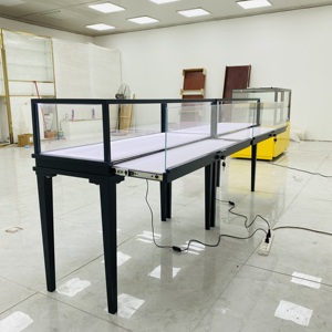 <span class=keywords><strong>Vitrine</strong></span> en verre à cadre en métal noir avec éclairage LED pour <span class=keywords><strong>figurines</strong></span> de bijoux de collection-Cabinet de <span class=keywords><strong>vitrine</strong></span> verrouillable - Product Image 3