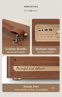 ME08, Speaker Portabel Nirkabel Kayu Retro Vintage 120W dengan Subwoofer Bass Dalam, Mendukung HDMI, AUX IN, Port USB