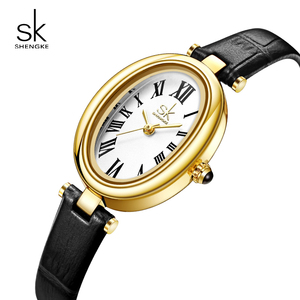 SHENGKE di alta qualità orologio da polso femminile giappone movimento ovale in pelle sintetica quarzo orologio da donna bella ragazza orologi - Product Image 1