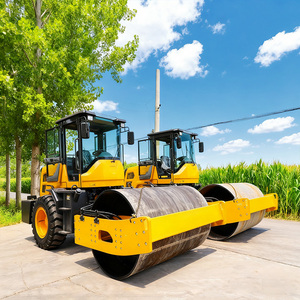 Satılık küçük inşaat için 10 Ton çift davul asfalt silindir hidrolik titreşimli Mini yol silindiri Vibro actor ktör - Product Image 1