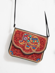 กระเป๋าสะพายข้างสไตล์ชนเผ่าสำหรับผู้หญิง, กระเป๋าใส่โทรศัพท์มือถือทรงเปลือกหอยกระเป๋าสะพายไหล่เดียว - Product Image 3