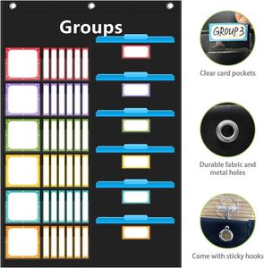 Group Pocket Chart with Colorful Dry Erase Cards, Wall Hanging <b>File</b> <b>Folder</b>, Pocket Chart for Small Group Classroom Must Haves - Product Image 6
