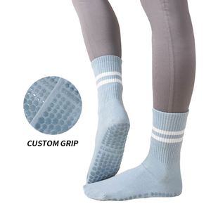 Wholesale Anti Slip Non Skid Yoga Pilates Cotton Custom Socks With Grips for Women - Product Image 1