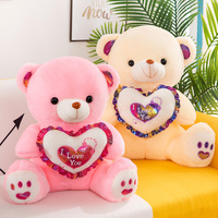 Joli ours en peluche personnalisé pour la Saint-Valentin, cœur d'amour, OEM, jouet en peluche doux, ours en peluche pour la Saint-Valentin pour petite amie