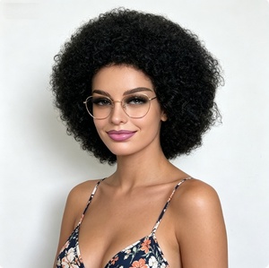 <span class=keywords><strong>Parrucca</strong></span> in Pizzo 13x4 con <span class=keywords><strong>Capelli</strong></span> <span class=keywords><strong>Veri</strong></span> Annodati a Mano, Stile <span class=keywords><strong>Afro</strong></span> con Ricci Piccoli, Taglio Corto Pixie - Product Image 5