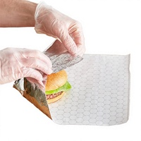 Papier sulfurisé industriel simple face, résistant à la graisse et à la chaleur, avec logo personnalisé, pour pain à hamburger et sandwichs