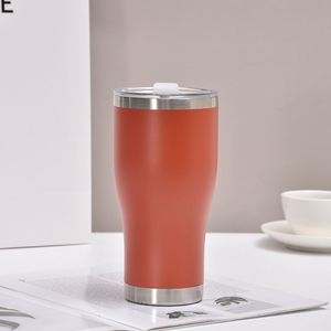 Vaso Térmico de Acero Inoxidable Curvo de 30 oz, Taza Térmica de Doble Pared con Aislamiento al Vacío, con Tapa y Pajita Reutilizable - Product Image 4