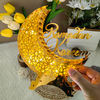 Ornement Lumineux Islamique en Acrylique à Vendre Chaud avec des Lumières Dorées et LED pour la Décoration du Ramadan