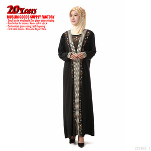 Abayas moderadas con pañuelo para la cabeza, adecuadas para mujeres lactantes, con cremallera frontal y bolsillos, ropa islámica transpirable. - Product Image 4