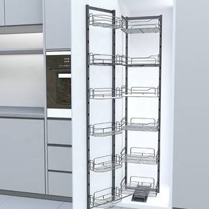 Étagère de rangement coulissante multi-niveaux en fil de fer pour garde-manger, design moderne, organisateur pour armoires de cuisine, installation facile, pour grande cuisine - Product Image 5