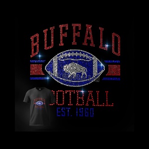 Yeni Buffalo faturaları futbol Rhinestones transferi Bling düzeltme faturaları futbol yapay elmas Transfer tatoo giysi için - Product Image 1